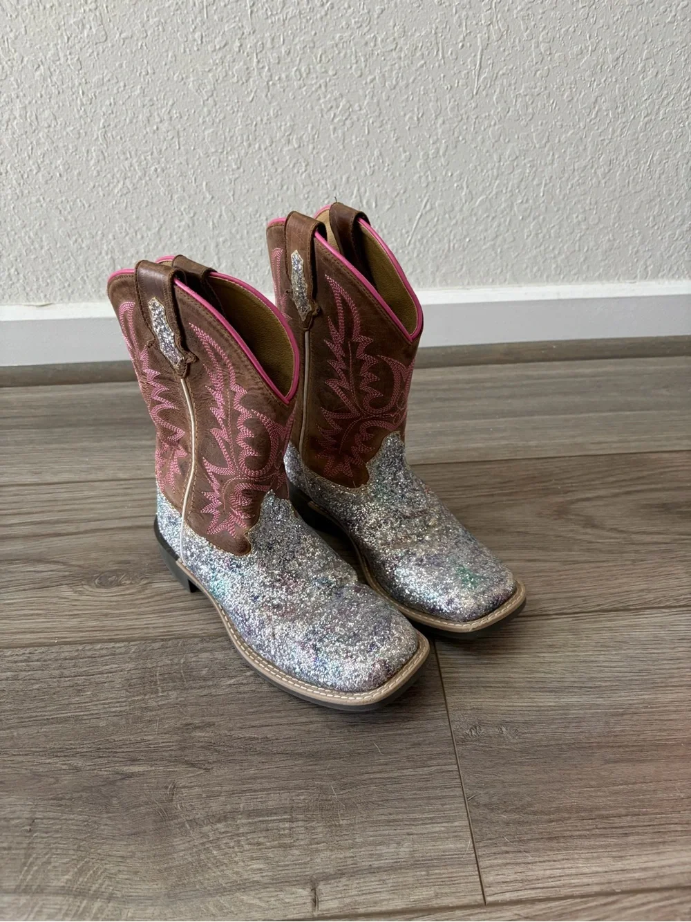 Girl’s Glitter Cowboy Boots, Smoky Mountain, Size 2